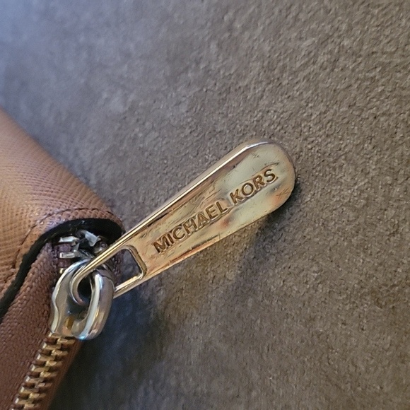 MICHAEL KORS 1990s Camel Brown Large Jet Set Travel Leather Wallet E-1303 - Picture 5 of 9